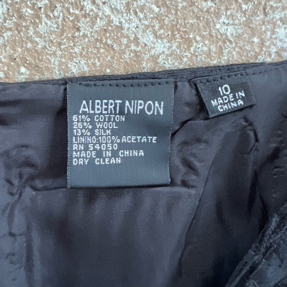 Vtg 90s Embossed Skirt Mini Sz 10 Blk Floral Wool Silk Blend Witchy Whimsi Goth - Picture 6 of 14